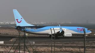 TUI Belgium Boeing 737800  Taxi amp Takeoff at Lanzarote Airport [upl. by Sane]