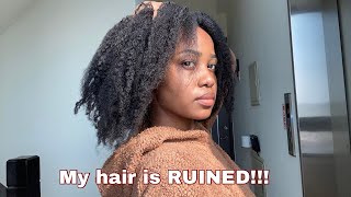 I damaged my natural hair 4C Natural Hair Bantu Knot Out Vlogmas [upl. by Nivloc]