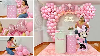 Como hacer un Arco de Globos – 🎀 Decoración Minnie Mouse 🎀 [upl. by Aleinad]