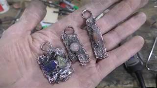 Electroforming Organics for Beginners Bark Necklace [upl. by Nnayelsel937]