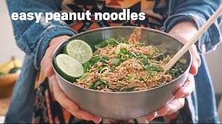 Delicious Coconut Peanut Noodle Recipe  Healthy Fast and Vegan [upl. by Barabas358]