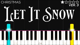 Christmas  Let It Snow Let It Snow Let It Snow  EASY Piano Tutorial [upl. by Baillie]