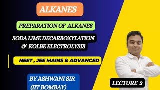 preparation of alkanes soda lime decarboxylation amp Kolbes electrolysis [upl. by Noirad]