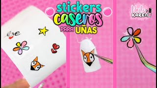 HAZ tus PROPIOS STICKERS CASEROS para UÑAS [upl. by Guarino]