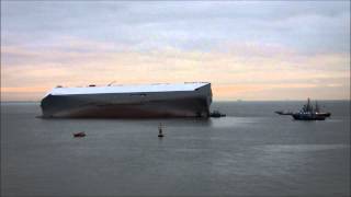 HOEGH OSAKA aground Bramble Bank 4 Jan 2015 [upl. by Elberta]