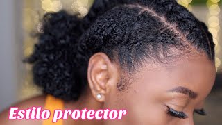 PEINADO PARA CABELLO AFRO 4C ESTILO PROTECTOR FÁCIL PARA CABELLO CORTO  RIHANEL [upl. by Morton]