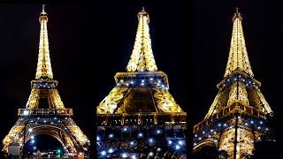 Eiffel Tower Night Lights Spectacular Lumières de la Tour Eiffel la Nuit [upl. by Podvin]