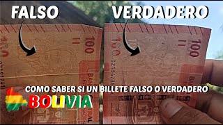 Como detectar Billetes falsos en BOLIVIA  2022 FACIL [upl. by Eboj5]