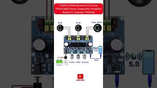 Powerful 21 Channel Bluetooth 50 Amplifier Board  Dual TPA3116D2  250W100W Subwoofer Power [upl. by Dotson]