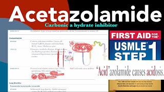 Acetazolamide Carbonic anhydrase inhibitor in HindiUrdu by first aid for USMLE step 1 [upl. by Faina]