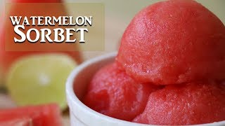 3 Ingredient Watermelon Sorbet without Ice Cream Machine [upl. by Obmar]