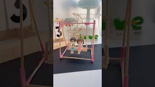 ✨😍Mini Swing” Make a Fun Doll Swing Using Disposable Chopstick shorts art diy yoytubeshorts [upl. by Alinna954]