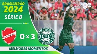 VILA NOVA 0 X 3 CORITIBA  MELHORES MOMENTOS  32ª RODADA BRASILEIRÃO SÉRIE B 2024  geglobo [upl. by Tneciv]