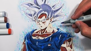 Tutorial How To Draw Gokus Mastered Ultra Instinct Form  Step By Step [upl. by Sackey]