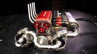 Twin Supercharged 4 Cylinder Nitro RC Engine [upl. by William]