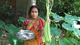 Kachu Shak Ilish Macher Matha Diye  Village Delicious Bangali Food [upl. by Ettennek]