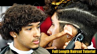 FULL LENGTH HAIRCUT TUTORIAL FRESHEST DROP FADE  CURLY TOP [upl. by Galvin]