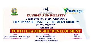 SEMINAR ON YOUTH LEADERSHIP DEVELOPMENT  KUVEMPU UNIVERSITY  VYK  CRDS [upl. by Ardnossak]