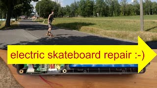 1st electric skateboard REPAIR tutorial review [upl. by Dniren]