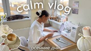 CALM VLOG обновляю интерьер шью сумку готовлю завтрак покупки одежды на осень [upl. by Saul]