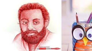 Transform Your Drawings with Ballpoint Pen Shading Technique  shabeer art gallery [upl. by Anitselec]