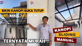 Kanopi Sliding manual atap Solarflat di Area cuci jemur pakaian video rumahminimalis [upl. by Alyehc337]