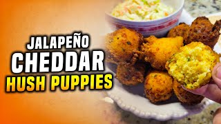 The BEST Jalapeno Cheddar Hush Puppies Easy Recipe Tutorial homemade deep fried [upl. by Sankey342]