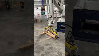 Strapping Systems NZ Fromm Packaging Systems Robot ABB 460 Timber Press PET Strap Picking Bunks [upl. by Joost]