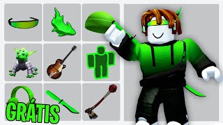 COMO PEGAR 10 ITENS GRÁTIS VERDE E MARROM NO ROBLOX [upl. by Hada]