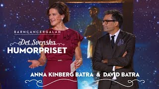 Anna Kinberg Batra blir handledd av David hur man bäst delar ut pris  Barncancergalan [upl. by Nerrag630]