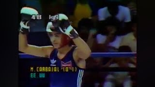 Michael Carbajal USA vs Juan Torres Odelín CUB CubaUSA Duals 1987 48kg [upl. by Idrahs404]