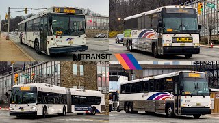 New Jersey Transit Bus Compilation in Weehawken NJ [upl. by Nnyletak265]