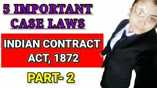 5 Important Cases of Indian Contract Act 1872 Part 2legal knowledge with suniti [upl. by Clarabelle]