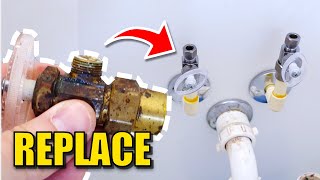 How to REPLACE Shutoff VALVE under Bathroom Sink [upl. by Diver730]