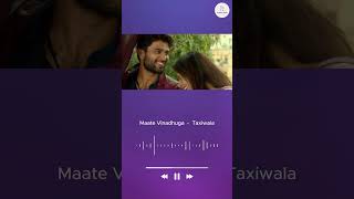 Maate Vinadhuga Song  taxiwala  vijay  priyankajawalkar shorts trending short love trend [upl. by Wons]