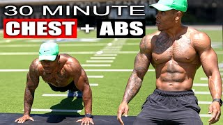 PERFECT 30 MIN CHEST amp ABS WORKOUT MUSCLE BUILDER [upl. by Orthman601]