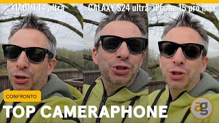 CONFRONTO TOP CAMERAPHONE iPhone 15 Pro Max vs GALAXY S24 ultra vs XIAOMI 14 Ultra [upl. by Rolo]