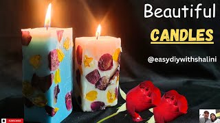 Designer Candles  How to make decorative candles at home Old candles hacks  Easy DIY With Shalini [upl. by Chow]