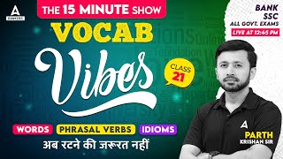 Vocab Vibes 21  English Vocabulary for SSC SBI Clerk IBPS amp Other Banking Exams  Parth Krishan [upl. by Eycal20]