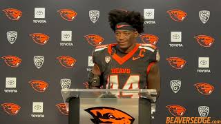 Oregon State LB Melvin Jordan Talks 4914 Loss To Oregon [upl. by Aiseneg]