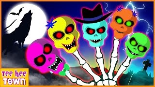 Skeleton Finger Family Rhymes Part 2  Scary Nursery Rhymes by Teehee Town [upl. by Anialram]