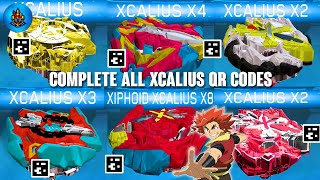 COMPLETE ALL XCALIUS QR CODES BEYBLADE BURST APP  TOTAL BURST [upl. by Breger]