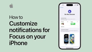 How to customize notifications for Focus on your iPhone  Apple Support [upl. by Condon]