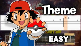 Pokemon  Theme Song  Guitar tutorial TAB [upl. by Baron]