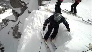 Jackson Hole Skiing Corbets Couloir Backflip 70ft Frontflip Owen Leeper [upl. by Aelahc915]