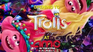 Opening to Trolls Band Together AMC Theatres 2023 [upl. by Lledal]