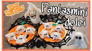 Fantasmini dolci 👻 facili e veloci da fare con le merendine confezionate 👻 halloween food kids [upl. by Anaoy]