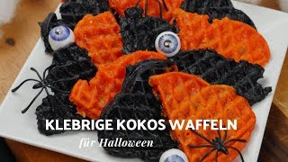 Klebrige Kokos Waffeln  Thailändisches Dessert für Halloween [upl. by Khan]