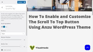 How To Enable and Customize The Scroll To Top Button Using Anzu WordPress Theme [upl. by Standley]