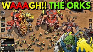 WAAAGH THE ORKS  Orks VS Space Marines  Massive 3v3 Battle  Warhammer 40K Dawn of War 3 [upl. by Vershen]